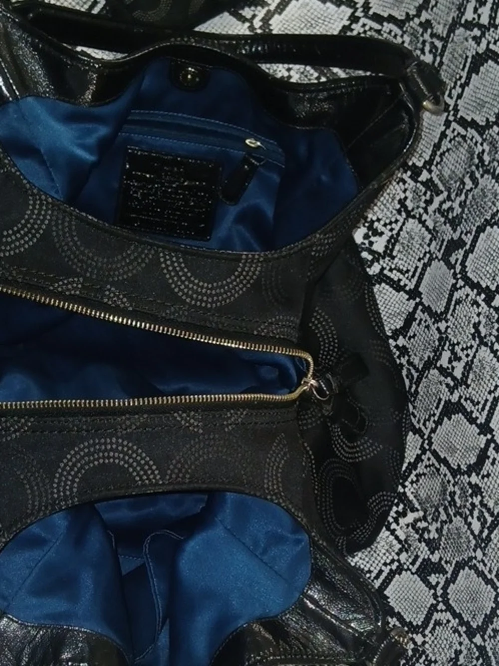 Coach Black Signature Shoulder Bag with Matching Wallet